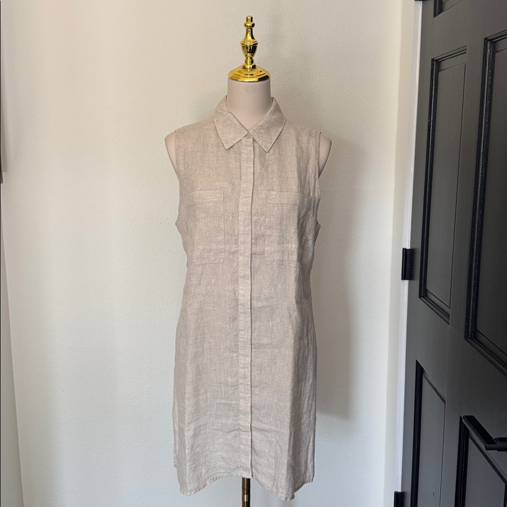 Chico's Light Gray Linen Top